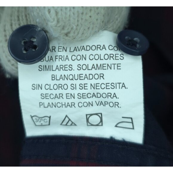 Bowery & Broome Button Shirt Mens Large Navy Blue Red Pocket Short Sleeve Plaid - Picture 7 of 9